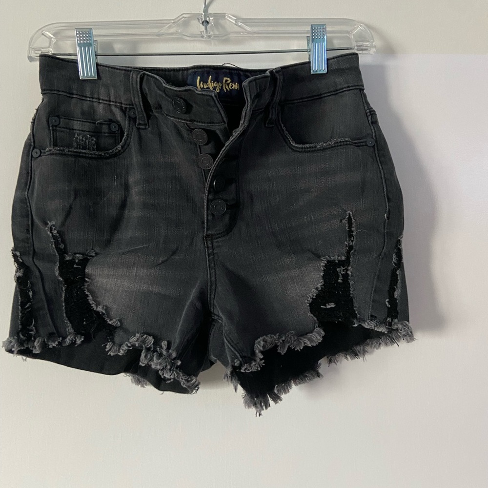 Black jean shorts